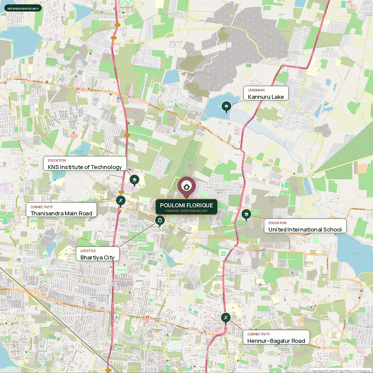 Poulomi Florique actual neighbourhood map connectivity view